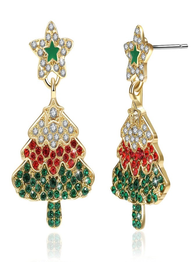 Joyline Christmas Tree Earring for Women Gifts Crystal Dangle Earring - Image 1